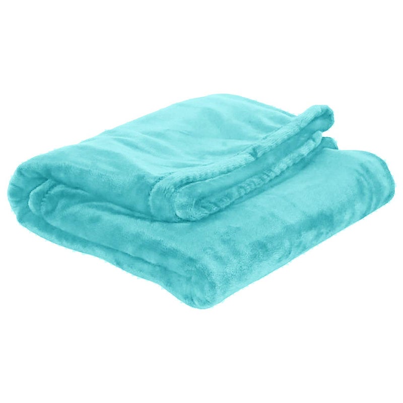 UOZZI BEDDING All-Season Teal (Light Blue) Flannel Fleece Baby Blanket for Girls & Boys - Ultra Soft Plush Thin Kids Toddler Blanket for Crib, Pram Strollers, Sofa, 100% Microfiber Polyester 27"x39" - Image 2